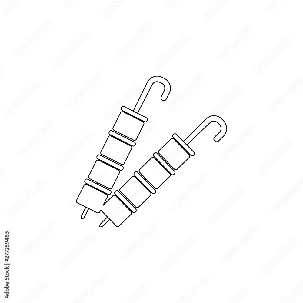 Poster meat on skewers icon. element of resturant for mobile concept and web apps icon. outline, thin line 