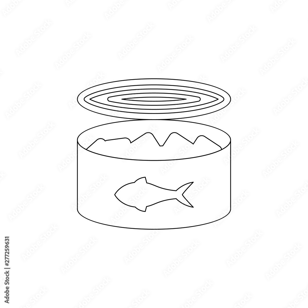 Poster canned fish icon. element of resturant for mobile concept and web apps icon. outline, thin line icon