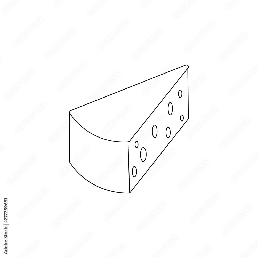Poster piece of cheese icon. element of resturant for mobile concept and web apps icon. outline, thin line 
