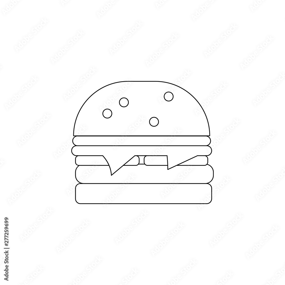 Aufkleber hamburger icon. element of resturant for mobile concept and web apps icon. outline, thin line icon f