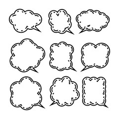 Set of comic speech bubbles. Vector illustration, element vintage design, pop art style.