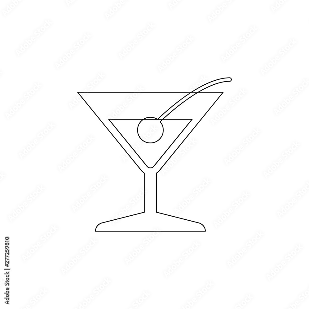 Aufkleber cocktail icon. element of resturant for mobile concept and web apps icon. outline, thin line icon fo