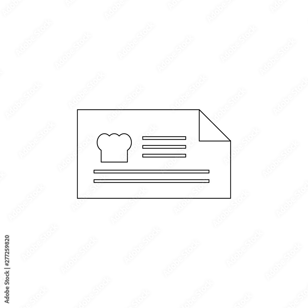 Poster menu from the chef icon. element of resturant for mobile concept and web apps icon. outline, thin li