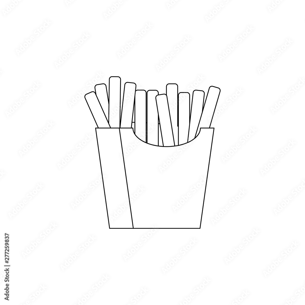 Poster french fries icon. element of resturant for mobile concept and web apps icon. outline, thin line ico