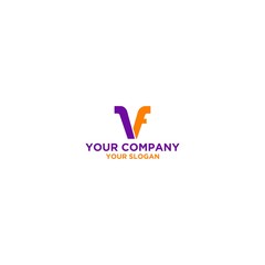 VF Purple Orange Logo Design Vector