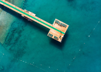 Wooden pier in sea