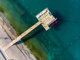 Wooden pier in sea