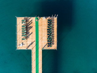 Wooden pier in sea