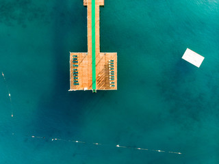 Wooden pier in sea