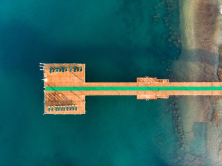 Wooden pier in sea