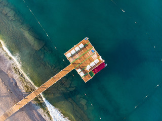 Wooden pier in sea