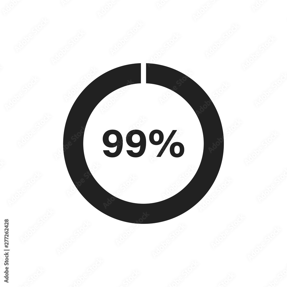 Poster circle loading icon template. update or loading symbol for web or application. 99 percent.