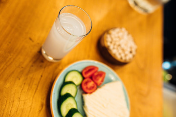 Traditional Turkish Alcoholic Drink Raki or Rakı with some appetizers at Restaurant in Turkey. Greek Ouzo in restaurant or cafe in Greece