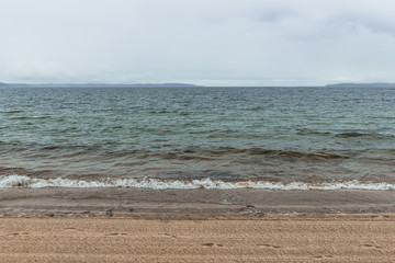 Overcast morning looking out at the chop