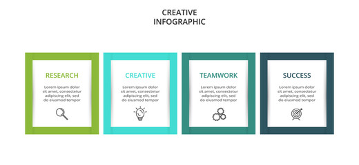 Creative concept for infographic with 4 steps, options, parts or processes. Business data visualization. Vector business template for timeline presentation.