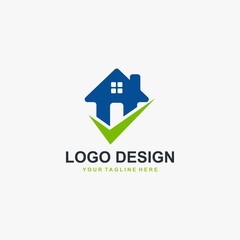Fototapeta premium Home solution logo design, Real estate illustration - Vector