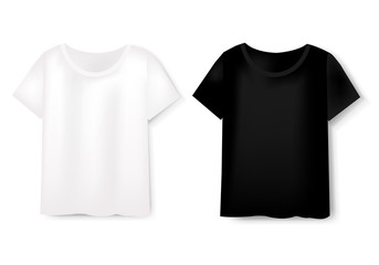 Naklejka premium Front Views Of T-shirt Set On White Background