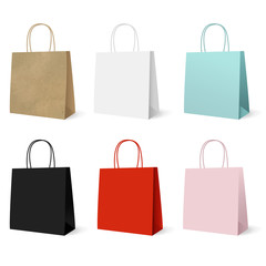 Gift Paper Colorful Bags Set - obrazy, fototapety, plakaty