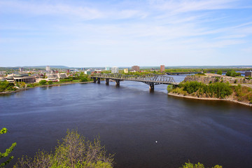 Bridge over Ottawa river between Ottawa and Gatineau in Canada