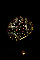 Handmade or handcraft decorative Souvenir Lamp made by calabash or dried bottle gourds. 