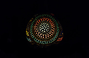 Handmade or handcraft decorative Souvenir Lamp made by calabash or dried bottle gourds. 