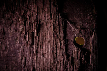 Dark vintage wood texture. Close up view of old grunge dark wooden surface.