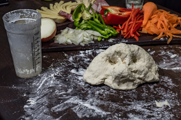 Pizza rellena de vegetales