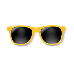 Yellow Sunglasses With White background