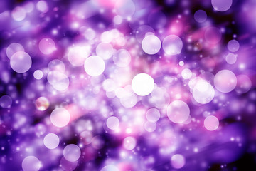 Fototapeta premium white bokeh blur background / Circle light on purple background / abstract light background
