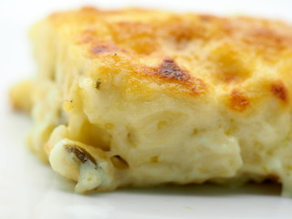 London, UK - July 2019 – Main Course – Baked Macaroni & Cheese Pasta With Fresh Jalapenos & A Cheesy Crumb For Dinner