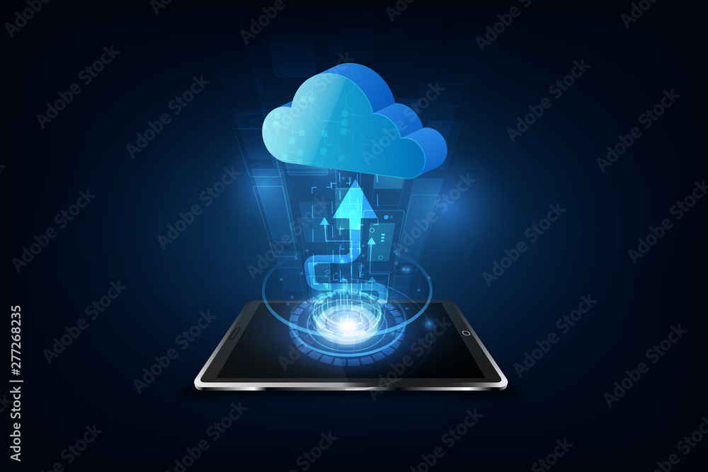 Wall mural Cloud Computing Technology Internet Storage Network Concept. vector illustrater eps10