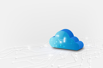 abstract cloud technology system sci fi design concept background. vector illustrater