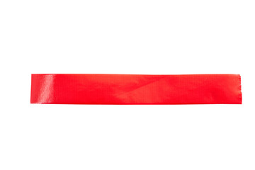Set of Red tapes on white background. Torn horizontal and different size Red sticky tape, adhesive...