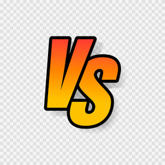 Vs letters or versus logo vector sign isolated on transparent background
