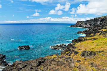Blue Pacific Ocean -West side of Easter Island - Chile