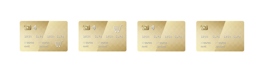Realistic Vector Illustration Set of Credit Card on White Background. EPS file