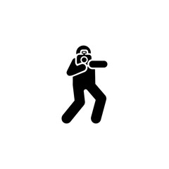 Paparazzi, journalist, man, cameraman pictogram icon. Element of photographer pictogram icon