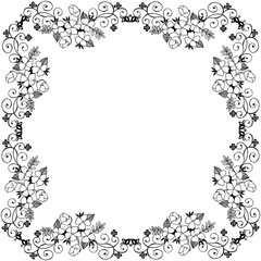 Vector illustration template for elegant leaf floral frame