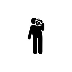 Photographer, man, journalist, camera pictogram icon. Element of photographer pictogram icon