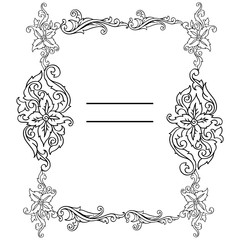 Vector illustration shape of card with abstract leaf flower frame