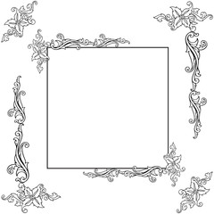 Vector illustration shape of card with abstract leaf flower frame