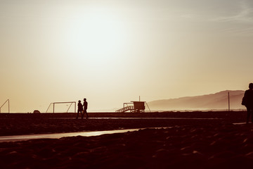 Fototapeta premium view of a sunset at the beach in California. 