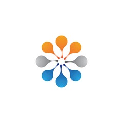 Molecule logo template vector icon illustration