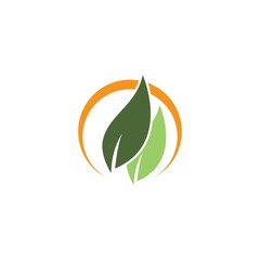 Ecology logo template vector icon illustration