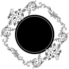 Vector illustration template for various texture floral frame