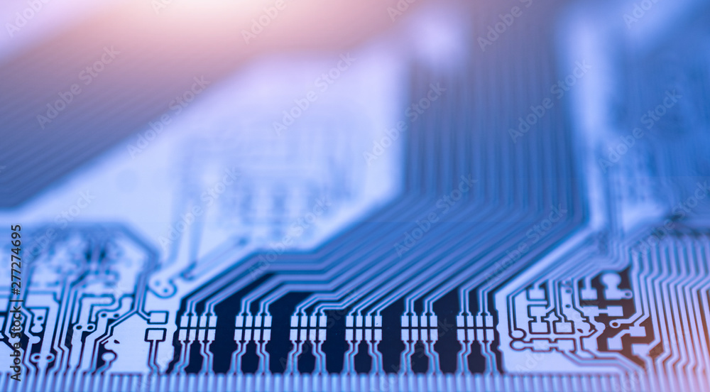 Poster close up pcb circuit board digital technology communication data system