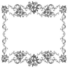 Vector illustration design of card for beauty of leaf floral frame