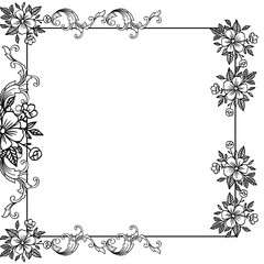 Vector illustration design of card for beauty of leaf floral frame
