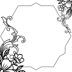 Vector illustration design of card for beauty of leaf floral frame