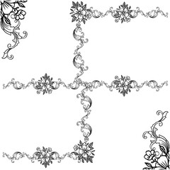 Vector illustration decorative of card for various of cute leaf flower frame